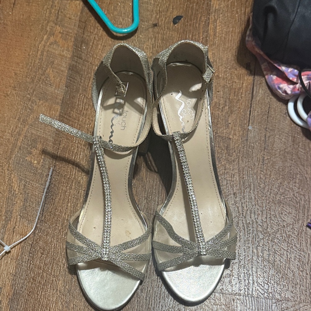 Touch of Nina Shimmering Gold Heels